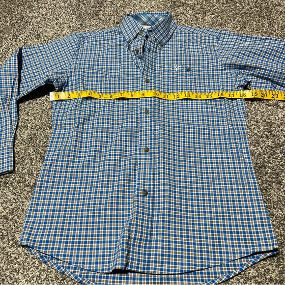 wrangler 20x competition shirt youth boy L blue plaid cowboy long sleeve rodeo - Picture 5 of 10